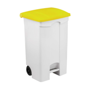 Contenitore mobile a pedale Medial Contitop 90L in PP bianco-giallo 115596