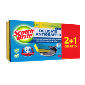 Spugna abrasiva antigraffio Scotch-Brite® Delicate cardboard conf. 2+1 OMAGGIO 110x24x207 mm - 7100364405