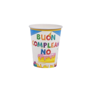 Bicchieri di carta Party Go Buon Compleanno azzurri conf. 6 pz 27 ml AC0071-T