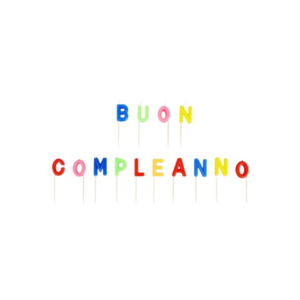 Set candeline Buon Compleanno Party Go H.7,5 cm colorato ED0112-T
