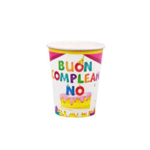 Bicchieri di carta Party Go Buon Compleanno rosa conf. 6 pz 27 ml AA0077-T