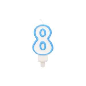 Candelina Party Go bianco e azzurro H.6 cm n° 8 EA0212