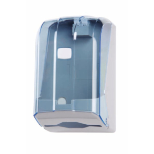 Distributore di carta igienica interfogliata Wave ² 300f blu trasparente 135x120x225mm - 908125