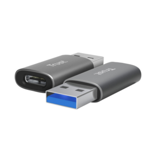 Adattatore Trust Calyx da USB-A ad USB-C conf. 2 pz grigio 25573