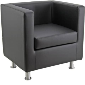 Divano attesa 1 posto Unisit Pragma PR1 schienale fisso - rivestimento tessuto ecopelle nero - PR1/KN