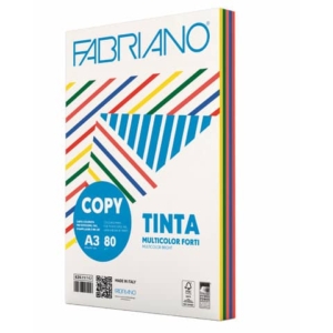 Carta Fabriano Copy Tinta Colorcart 5 colori forti 100 ff - formato A3 - 160 g - 62416042