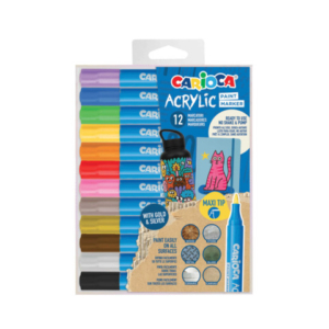 Marcatore acrilico Carioca punta Maxi in blister da 12 colori assortiti 45293