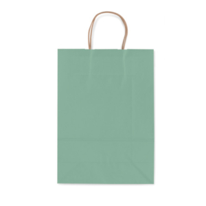 Borsa shopper Rex-Sadoch Allegra tinta unita Fashion su kraft bianco - verde salvia 26x12x36 cm - conf. 25 pz