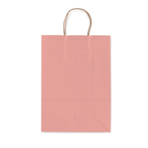 Borsa shopper Rex-Sadoch Allegra tinta unita Fashion su kraft bianco - rosa cipria 22x10x27 cm - conf. 25 pz