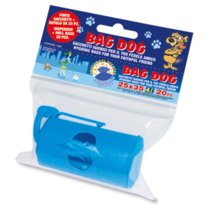 Porta sacchetti + rotolo sacchi igienici profumati Peter Pan Plast Bag Dog conf. 20 pz 25x35 cm - DOG25DI