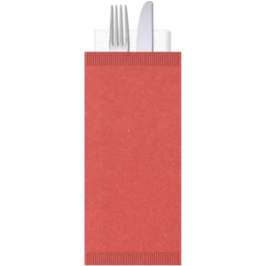 Buste portaposate Ristocart in carta paglia con tovagliolo 2 veli 25x10,5 cm conf. 100 pz bordeaux - WRBUP2061