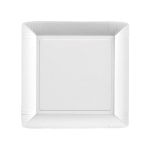 Piatti in cartoncino vergine leggeri Le Nappage Traditional Light nature bianco conf. 50 pz 18x18 cm - 79219