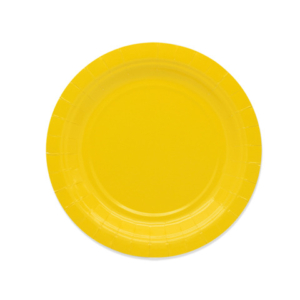 Piatti in carta di pura polpa di cellulosa Ecolor gialli conf. 25 pz 18 cm - 74094