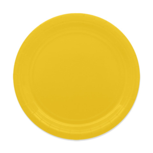 Piatti in carta di pura polpa di cellulosa Ecolor gialli conf. 25 pz 24 cm - 74093