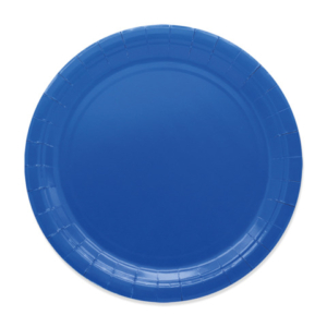 Piatti in carta di pura polpa di cellulosa Ecolor blu conf. 25 pz - 74089