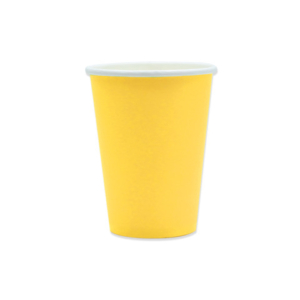 Bicchieri in carta di pura cellulosa Ecolor gialli conf. 25 pz 250 ml 74095