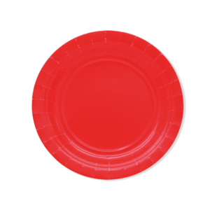 Piatti in carta di pura polpa di cellulosa Ecolor rossi conf. 25 pz 18 cm 74078