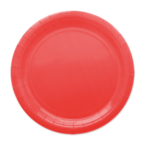 Piatti in carta di pura polpa di cellulosa Ecolor rossi conf. 25 pz 24 cm 74077