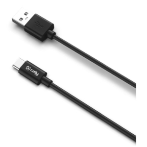 Cavo USB-A / USB-C in gomma Celly 15W - nero USB-C