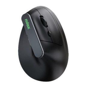 Mouse ottico verticale dual wireless Nilox Tech 6 tasti silent click 1600 DPI nero - NXMOEVR01B