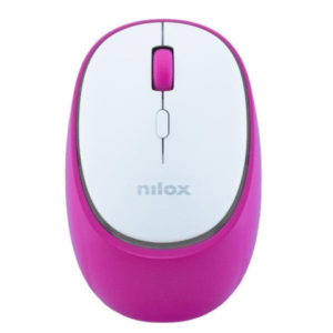 Mouse ottico wireless dual Nilox Tech ricaricabile tramite porta USB-C 1600 DPI 4 tasti - bianco/fucsia - NXMDWS104