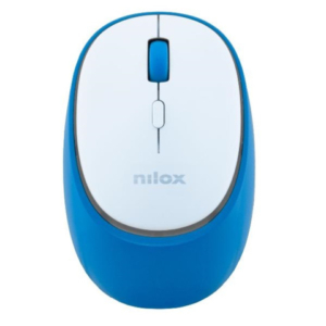 Mouse ottico wireless dual Nilox Tech ricaricabile tramite porta USB-C 1600 DPI 4 tasti - bianco/blu - NXMDWS103