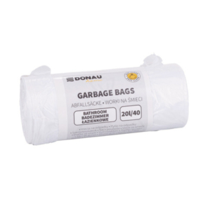 Sacchi immondizia per rifiuti inorganici Donau Home 20 L 55x44 cm - 7 µm bianco - rotolo 40 pz - 22129369-14