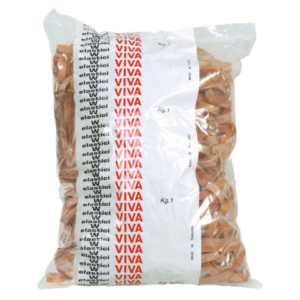 Fettucce Elastiche VIVA in busta in gomma naturale tabacco 50x5mm conf.1000 gr - G5X050B