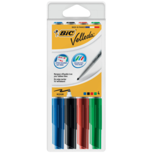 Marcatori per lavagne bianche BIC Velleda 1741 punta conica 4,5 mm assortiti - astuccio da 4 - 503842