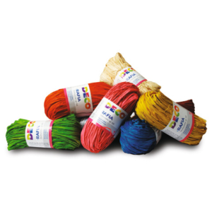 Rafia naturale Deco 50 g colori assortiti - conf. 10 pezzi - 04775