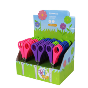 Espositore 30 forbici centimetrate Donau 13 cm in colori assortiti 7930100-99
