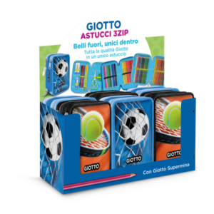 Espositore 6 astucci a 3 zip Giotto Supermina Sport Lovers assortiti - F988400