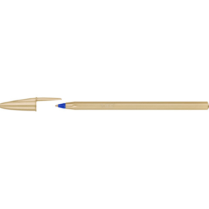 Penna a sfera con cappuccio BIC Cristal Glacé punta M 1 mm - inchiostro blu - colore fusto oro - 302522
