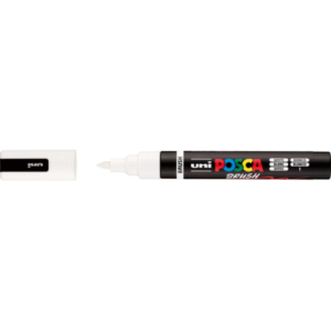 Marcatore a tempera Uni Posca con punta a pennello semi-flessibile 1-4 mm bianco M PC5BR BI