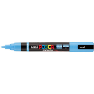 Marcatore a tempera Uni Posca con punta a pennello semi-flessibile 1-4 mm azzurro - M PC5BR AZ