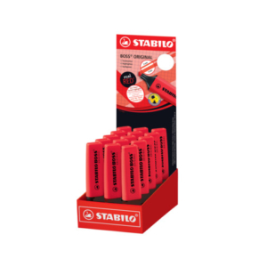 Espositore 15 evidenziatori Stabilo Boss Original rosso rosso - 70/15-7