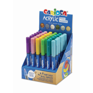 Espositore 36 marcatori acrilici Carioca Paint Marker - colori fancy 41401