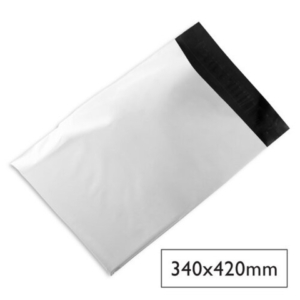 Buste spedizione Q-Connect PE 50 µm - esterno bianco/interno nero - conf. 100 pz - 340x420 mm - KF18956