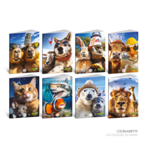 Maxi quaderno Blasetti Animal Selfie A4 - 100 g/m² - 24+1 ff - C - conf. 10 pezzi - 9402