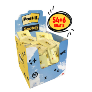 Espositore da banco 60 blocchetti di foglietti riposizionabili Post-it® da 100 ff - 76x76 mm - giallo Canary