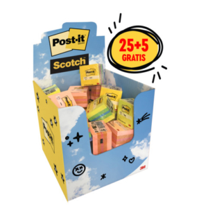 Espositore da banco 30 Mini Cubi Foglietti riposizionabili Post-it® Notes 51x51 mm - 400 ff colori assortiti -