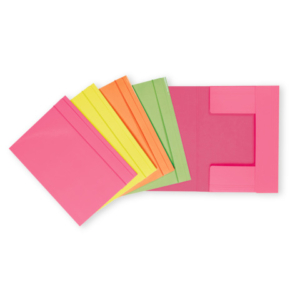 Cartella a 3 lembi con elastico Favorit 25x34,5 cm dorso 0-3 cm - conf. 25 pezzi in colori assortiti neon - 400207016