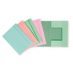 Cartella a 3 lembi con elastico Favorit 25x34,5 cm dorso 0-3 cm - conf. 25 pezzi in colori assortiti pastello - 400196482