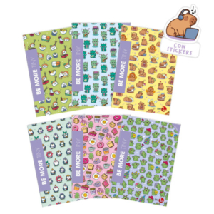 Maxi quaderno Be More Tiny A4 - 100 g/m² - 18+1 ff - A - con stickers - conf. 10 pz assortiti - 0122553