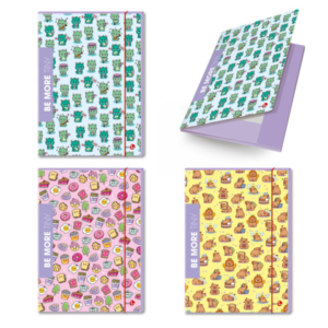 Cartelline tre lembi con elastico Be More Tiny A4 - conf. 6 pezzi assortiti - 0123163