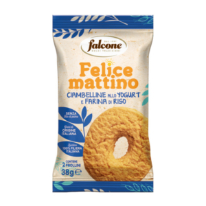 Ciambelline croccanti allo yogurt e farina di riso Falcone monoporzione da 35 g - conf. 44 pz - 01-0413