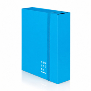 Cartella a 3 lembi con elastico piatto BREFIOCART NEW COLOR 25x35 cm dorso 10 cm blu - 0221301.BL