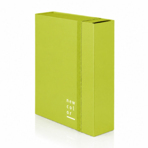 Cartella a 3 lembi con elastico piatto BREFIOCART NEW COLOR 25x35 cm dorso 10 cm verde chiaro - 0221301.VC