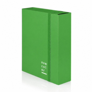 Cartella a 3 lembi con elastico piatto BREFIOCART NEW COLOR 25x35 cm dorso 10 cm verde scuro - 0221301.VE