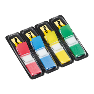 Segnapagina removibili Post-it® Index Mini con dispenser blu, giallo, verde, rosso 4 confezioni da 35 - 683-4